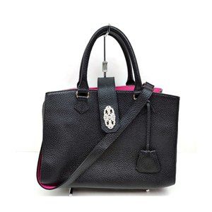 ADMJ Hand Bag Black Leather 3028368